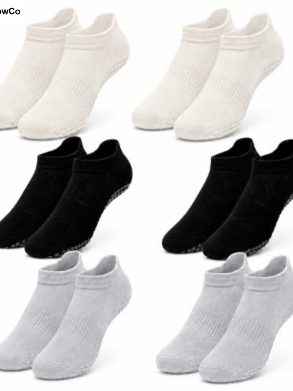 Grip Socks for Women Non Slip Low-Cut Pilates Yoga Barre 6 Pack